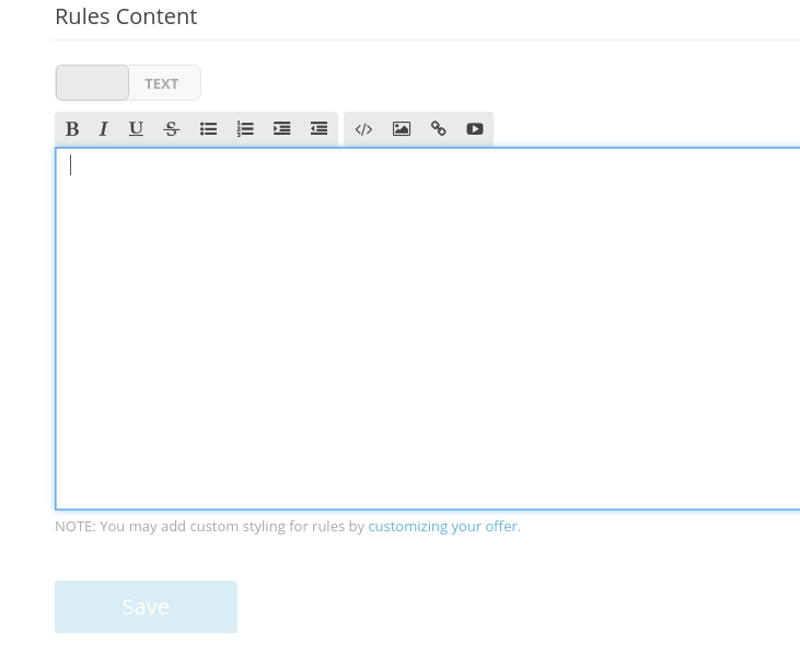 rules text field