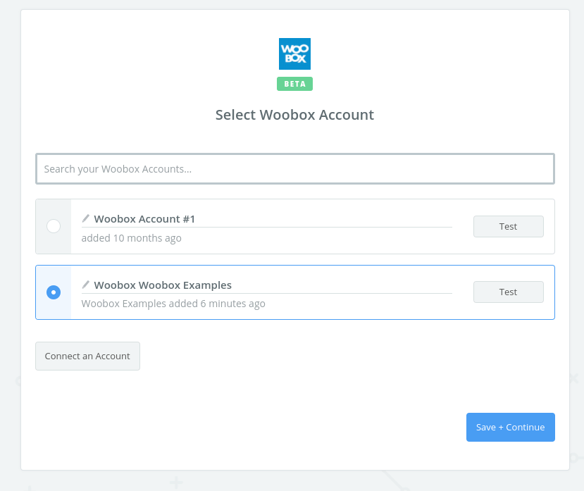 Select Woobox account