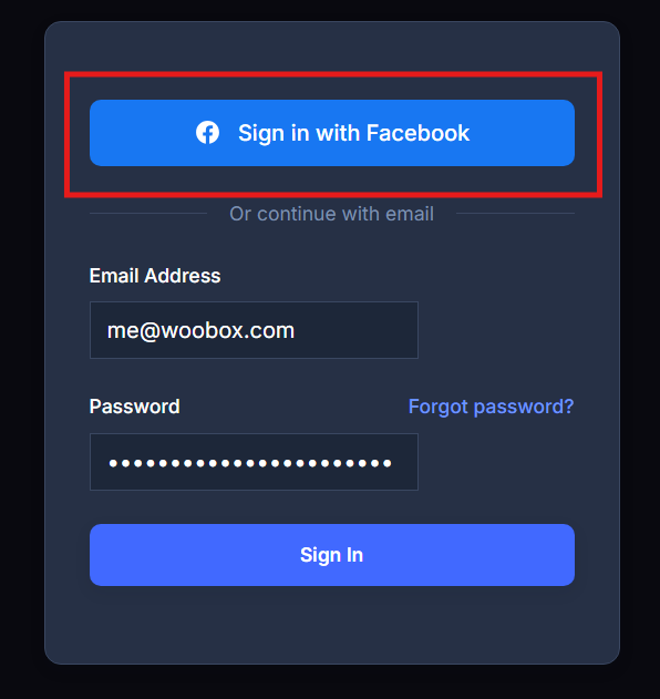 Facebook-login highlight