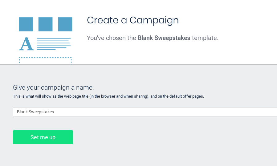 Title sweepstakes campaign