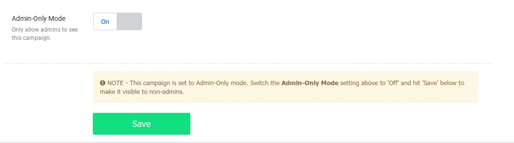 Admin only mode - Edit page