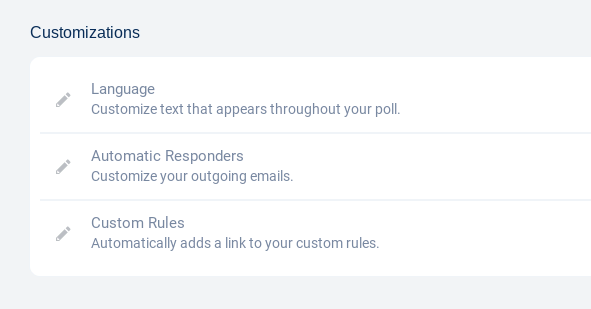 Poll - Customizations section