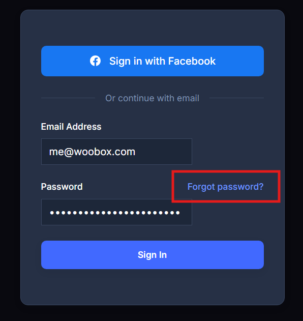 Forgot password link 2026