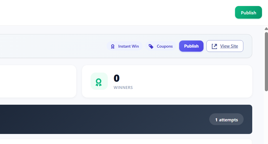Publish button - AI Sites