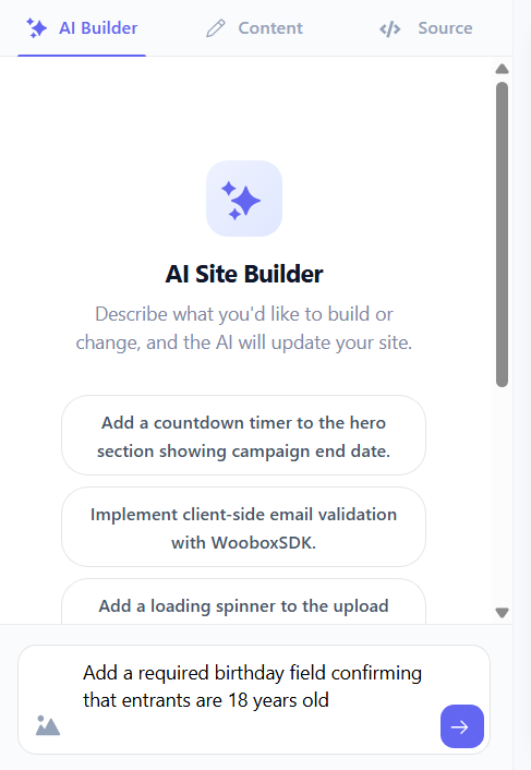 AI prompt to add birthday field