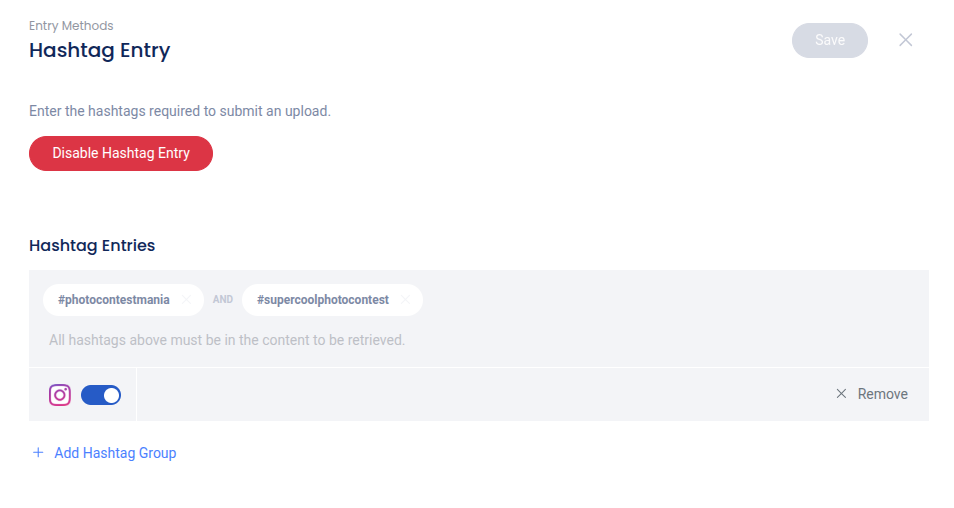 Hashtag settings 2025