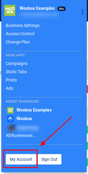 My Account via drop-down