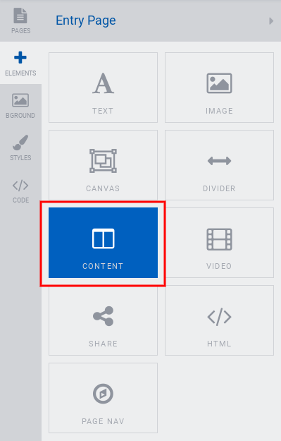 Content element