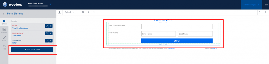 Customize - add form field
