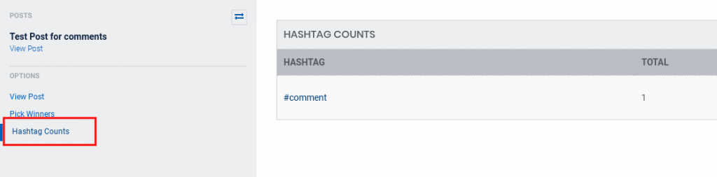 Hashtag counts