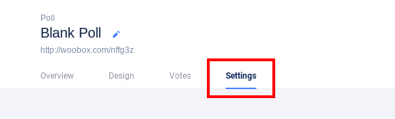 Poll experience - settings tab