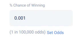 Set percent odds of winning