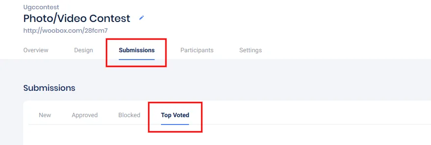 UGC contest top voted section