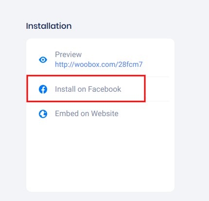 Install on Facebook button