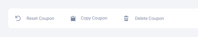 Copy, reset, and delete coupon