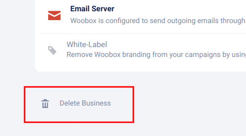 Delete business button