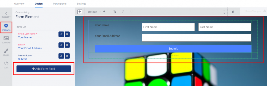 Form element - add field