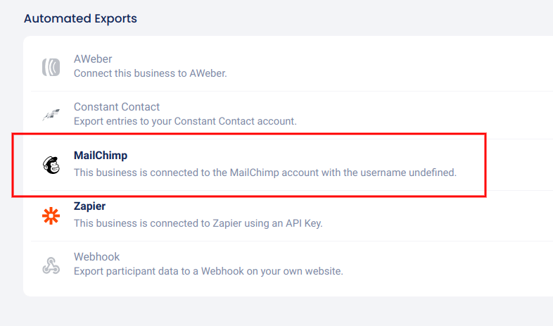 Automated exports - MailChimp