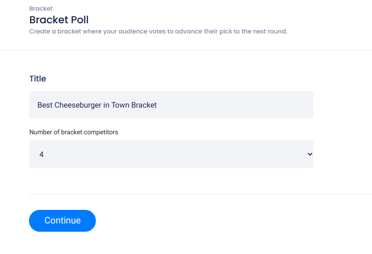 Bracket poll title