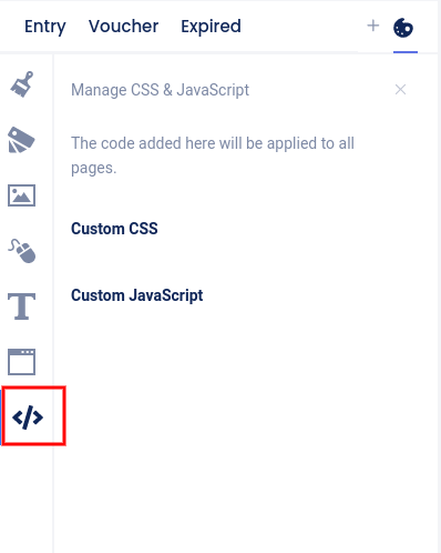 Custom code section