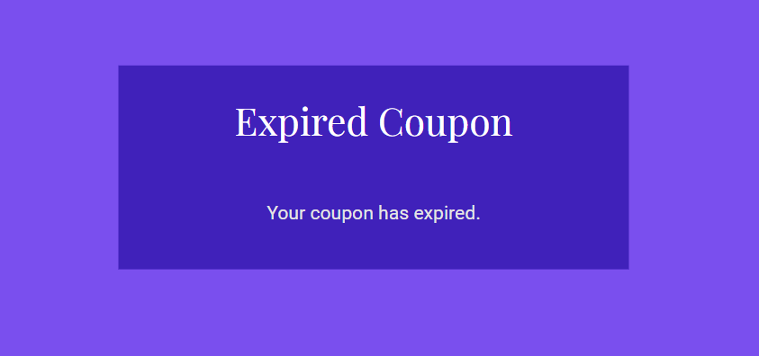 Expired coupon element
