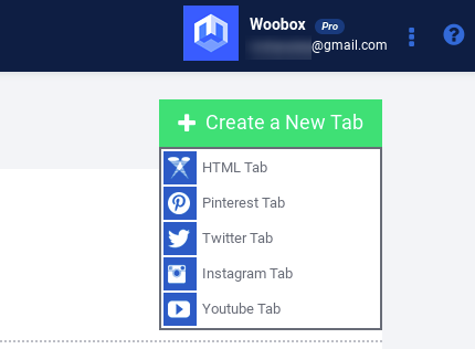 Create a new tab menu
