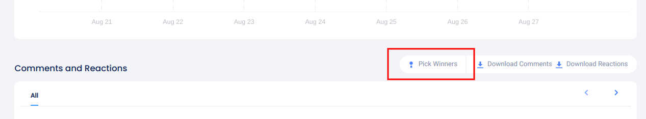 Comments pick winner button
