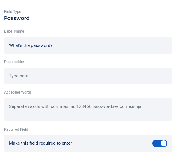 Edit password field 2021