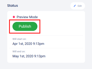 Overview - Publish button