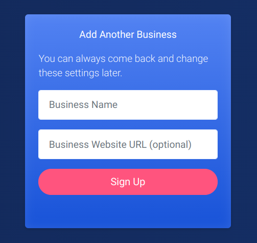 Add non-Facebook business modal