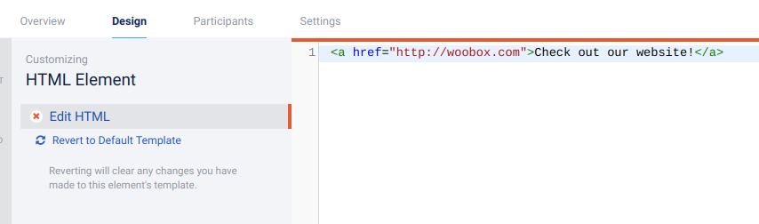 Link using HTML element