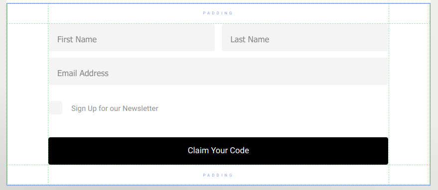 Code giveaway form element