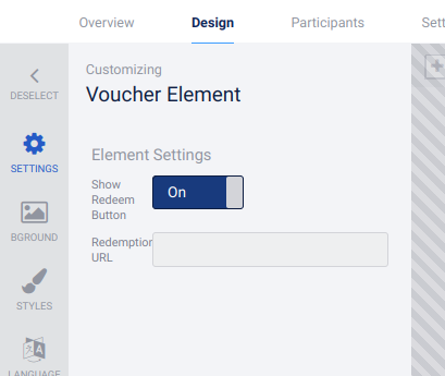 Voucher element - redeem button