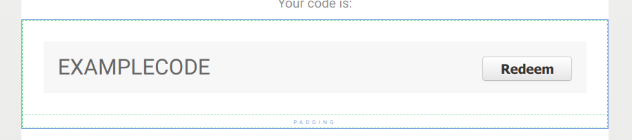 Code giveaway voucher element