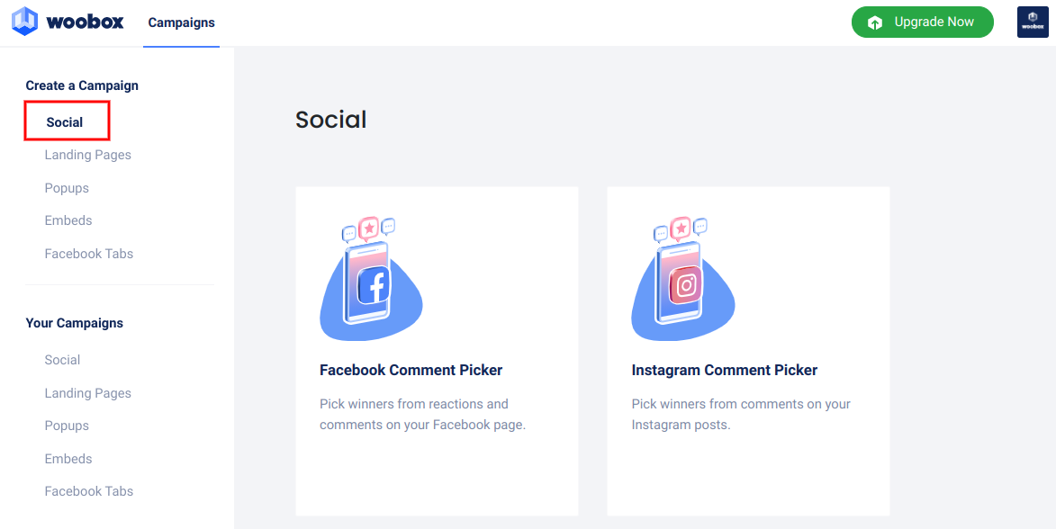 Social (posts) section