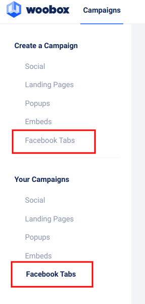 Left nav - Facebook tabs
