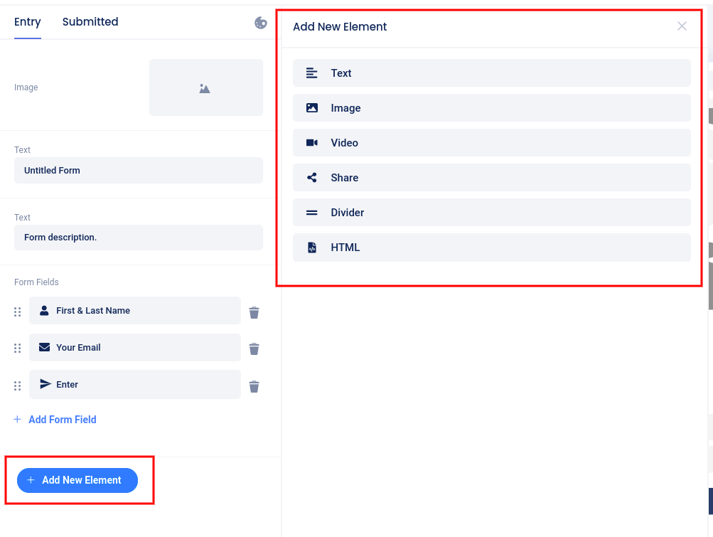 Form - add new element