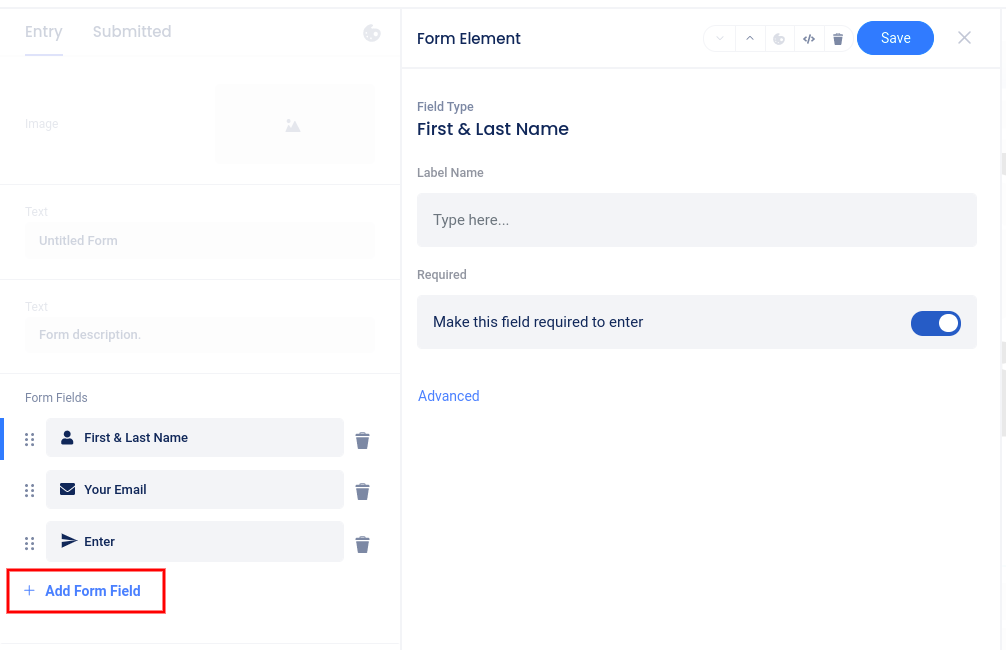 Form campaign - add form fields