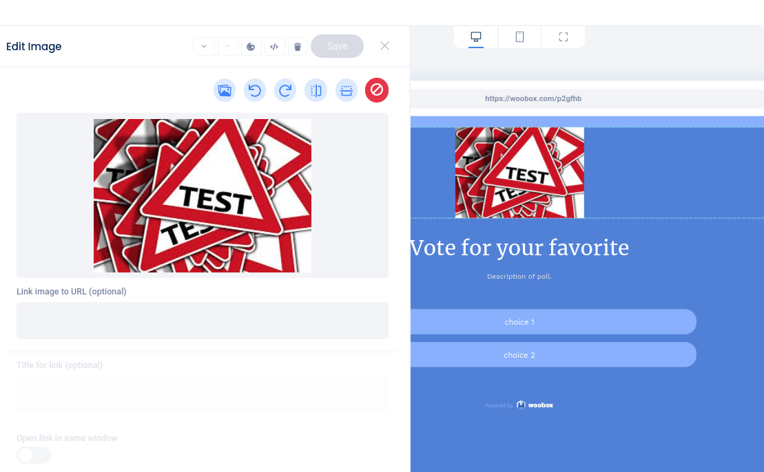 Image element with image