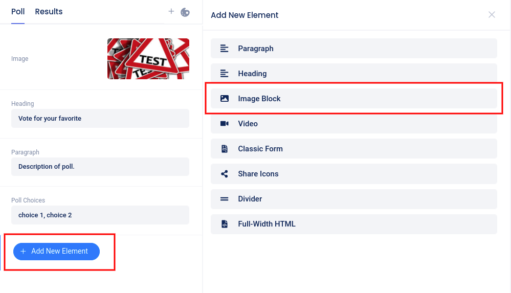 Add new image block