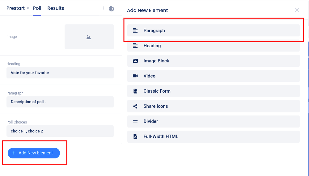 Add new paragraph element