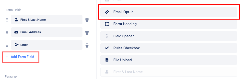 Add email opt-in checkbox to form