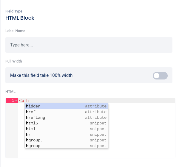 Edit HTML block field