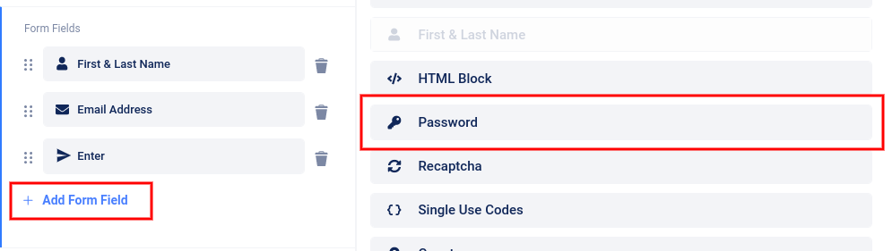 Add password field