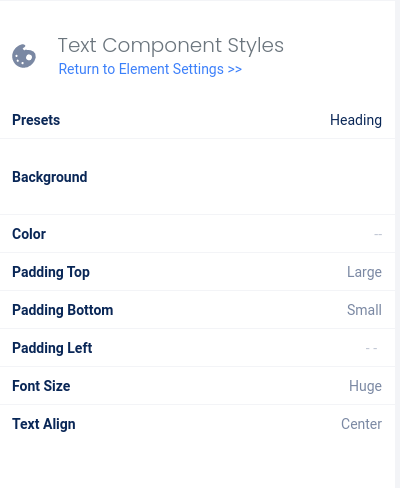 Advanced text element styles