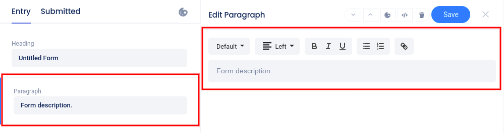 Select element in design section