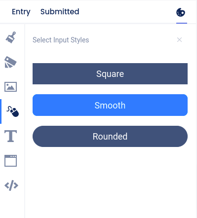 Button input styles - secondary panel