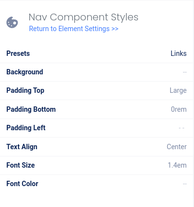 Nav component styles menu