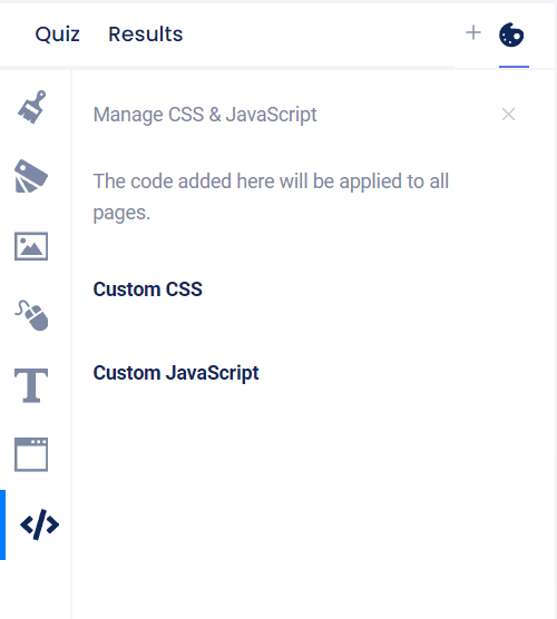 Custom CSS & JavaScript section