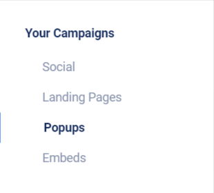 Your Campaigns - Popups